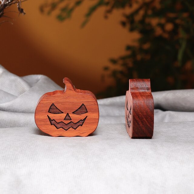 ハロウィン オブジェ 飾り こうもり かぼちゃ おばけ 木製 無垢材