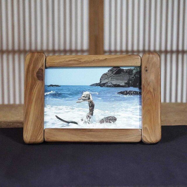 流木フォトスタンド　写真額　写真立て　木の額　　流木アート　木のインテリア　ナチュラルアート　１０９