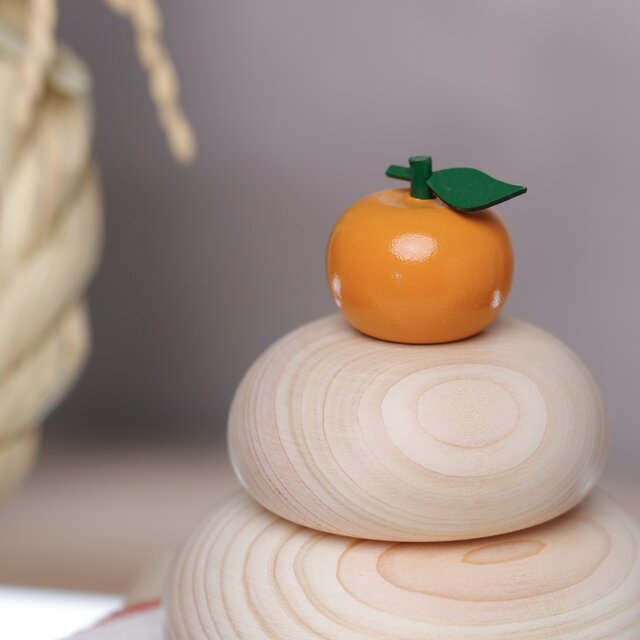 鏡餅 木製 Lサイズ 木の鏡餅 Lサイズ｜桐箱入り 木製 かがみもち お正月 飾り 新年