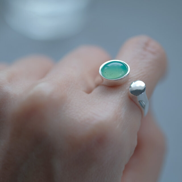 美品　翡翠　シルバー　リング 翡翠でしか味わえない緑】翡翠・シルバーリング【魔除けの指輪