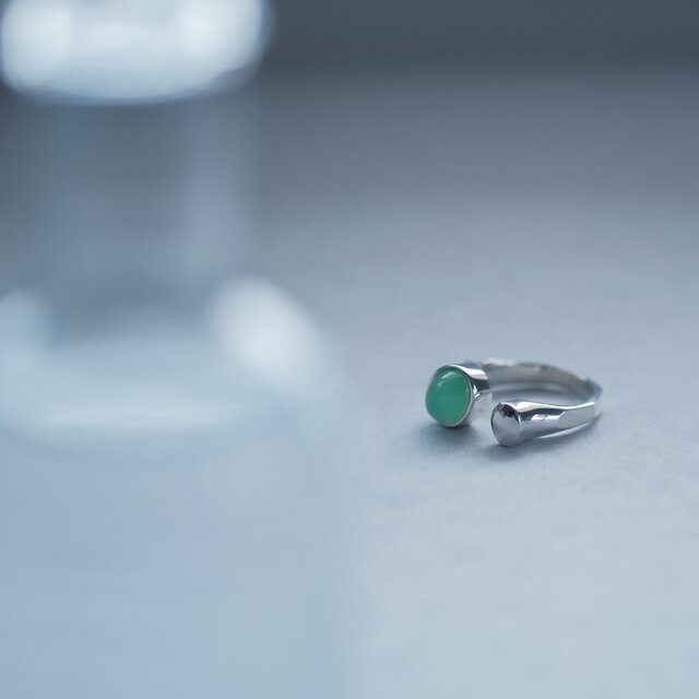 オーストラリア 翡翠 天然石 オープン リング シルバー925 | iichi