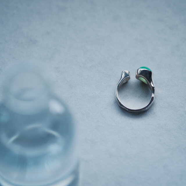 オーストラリア 翡翠 天然石 オープン リング シルバー925 | iichi