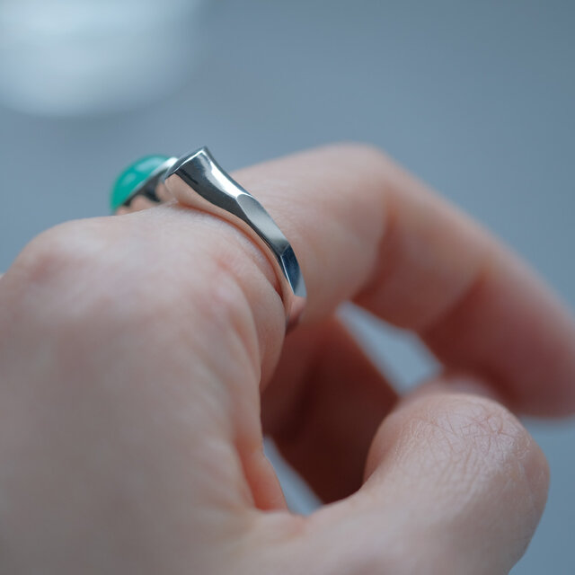 オーストラリア 翡翠 天然石 オープン リング シルバー925 | iichi