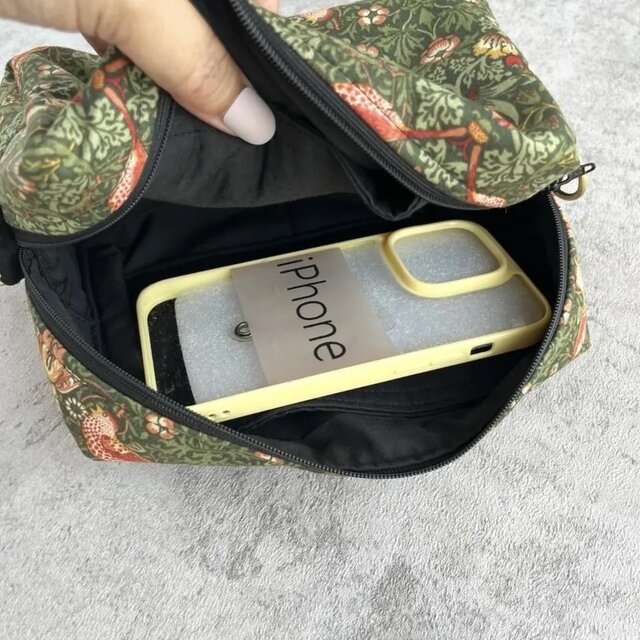 ウィリアムモリス 生地 × BOXショルダー軽量 小さめショルダーバッグ