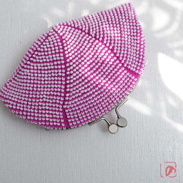 ばあば☆シードビーズのさらに大きめがま口（石楠花・2166）