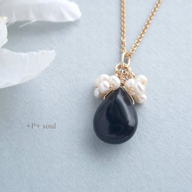 14kgf 真珠冠モリオンネックレストップ 【MO-232NT】