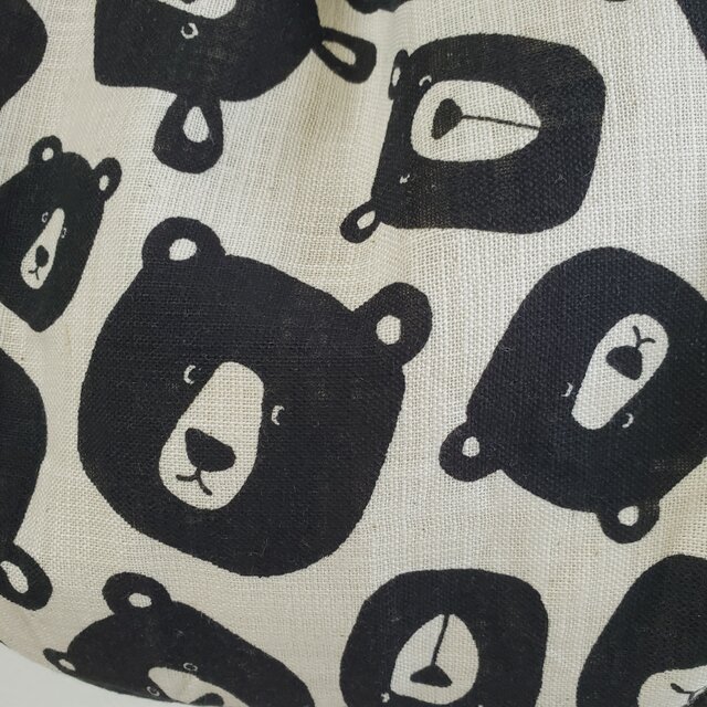 普段使いのマチたっぷりトートバッグ おとぼけくまさん柄