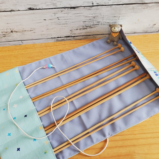 くるくるロール棒針ケース(街並み柄)