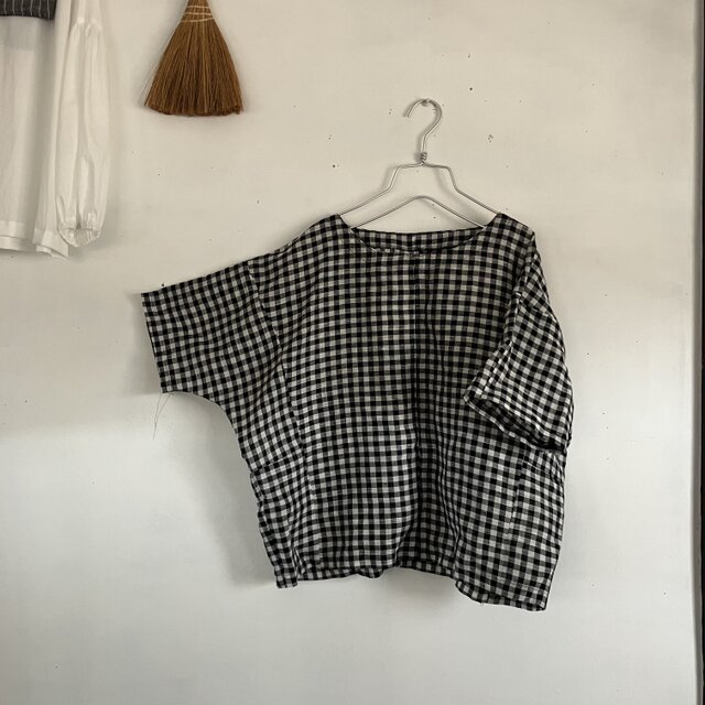 チェックリネンのトップス(144)