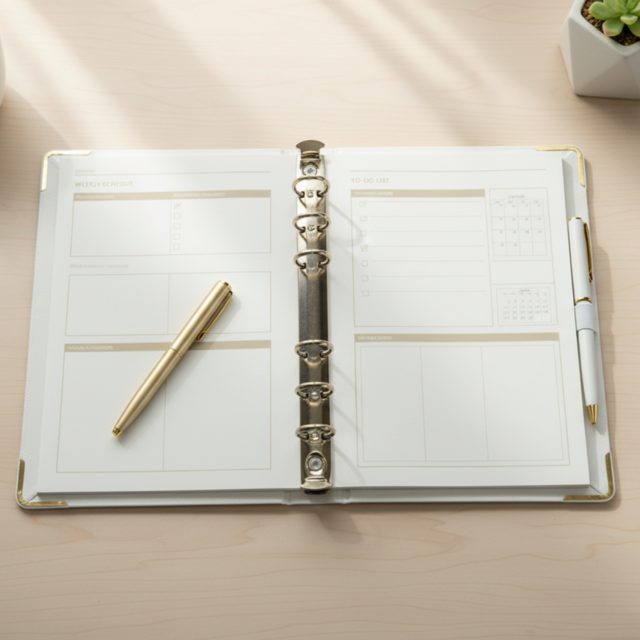 手帳バインダー《記綴 -Kitsuzuri-》｜６穴バインダー・バイブルサイズ｜箔押し