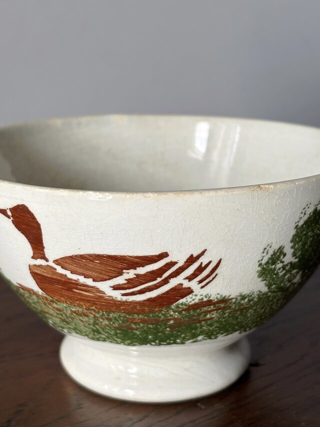 Choisy le Roi ショワジールロワ 白鳥柄 カフェオレ ボウル ステンシル