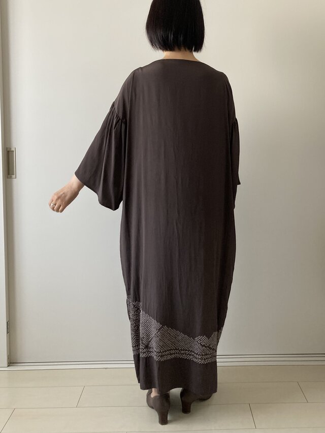 兵児帯リメイクワンピース 茶 | iichi 日々の暮らしを心地よくする