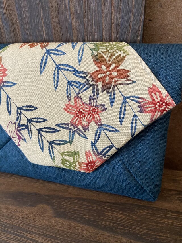 再販】数寄屋袋（S） | 枝垂レ桜（古布×リネン） | iichi 日々の暮らし