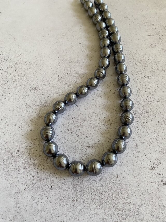 Pearls Necklaces グレーバロックパール 44cm（アクリルバロックパール）