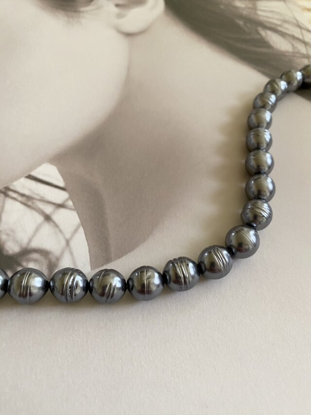 Pearls Necklaces グレーバロックパール 44cm（アクリルバロックパール