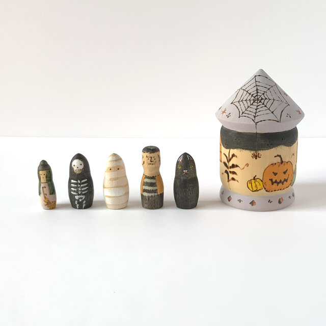 ハロウィンおばけやしき C（魔女、骸骨、ミイラ男、フランケンシュタイン、黒猫）