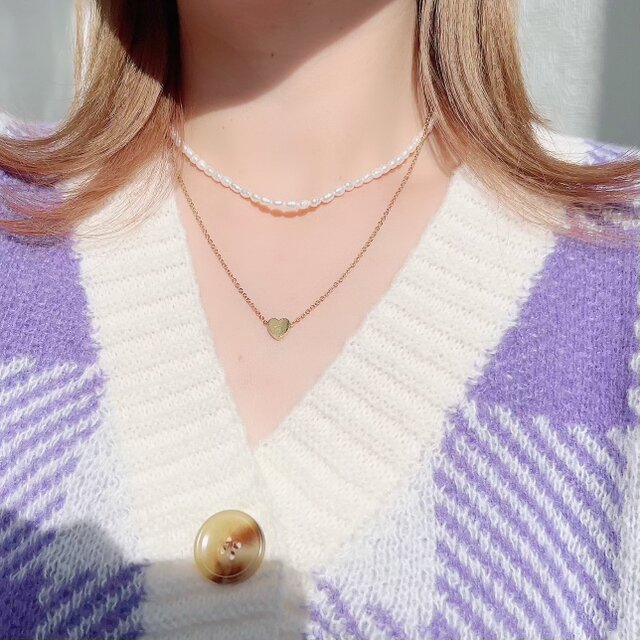 sy6】淡水パールネックレス 3mm ハンドメイドパールネックレス 華奢