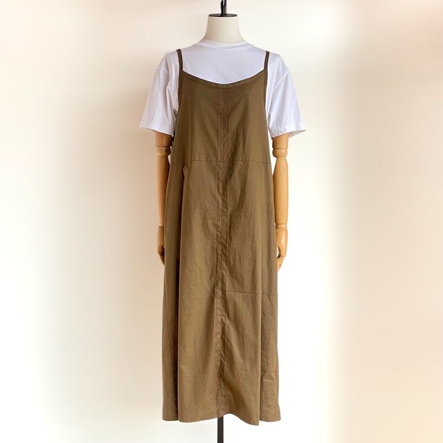 キャミソールワンピース【送料込み】着物リメイクリメイク　ブラウン