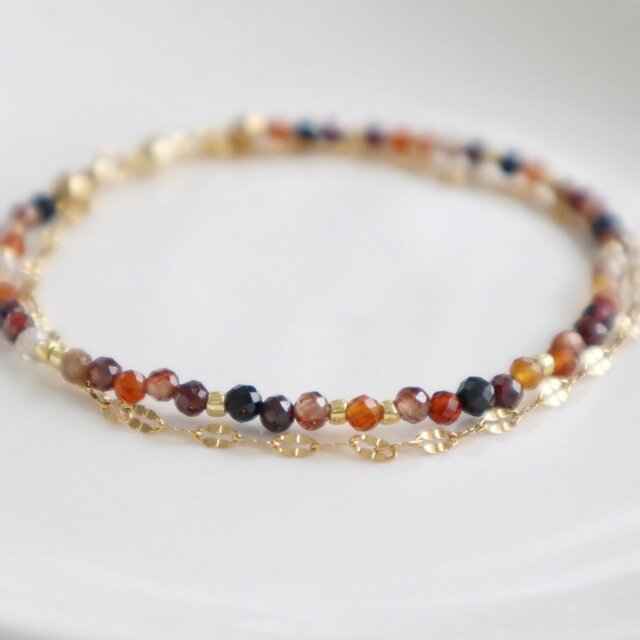 秋冬新作！＼カチッと簡単♪マグネット／ 天然石2連ブレスレット