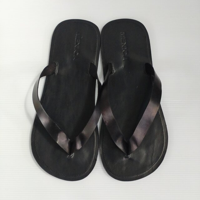 本革ビーチサンダル　無料サイズ調整可　色変更可　外反母趾対応可能　大人可愛い本革サンダル　22cm～28cm　ブラック