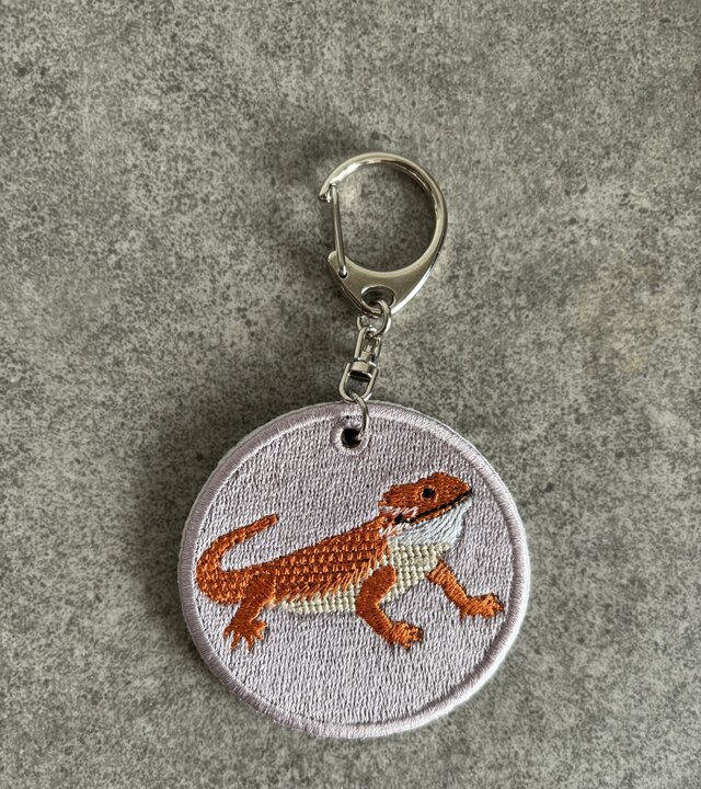 刺繍キーホルダー■フトアゴヒゲトカゲ■