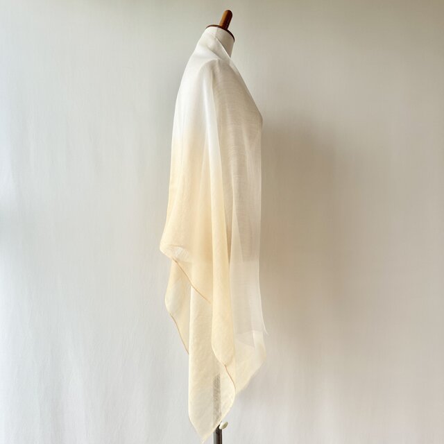 金木犀＊さらウール＊WOOLSILK＊花葉色×淡黄色＊手染ウールシルク