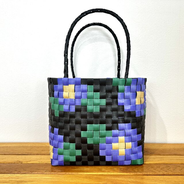 プラカゴ★お散歩バッグ温泉バッグ　エコバッグ　PPバンド　カゴバッグ　お散歩バッグのコピー