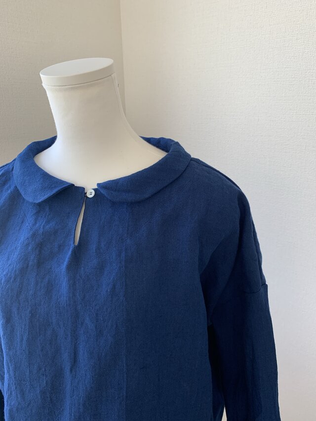 リネン丸襟プルオーバー