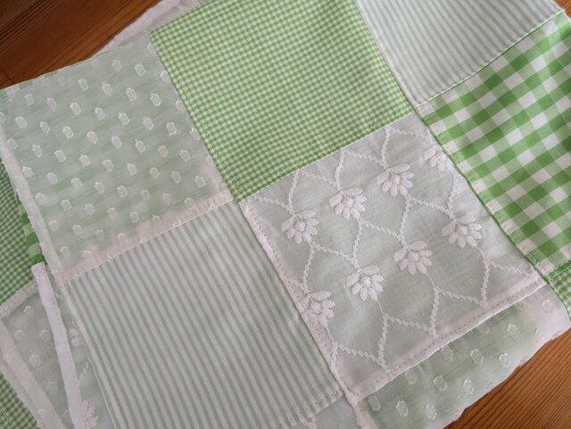 アンティークリネンラミー パッチワークペイント カーテン 大きめ　ブロカント アンティークリネンラミー パッチワークペイント カーテン