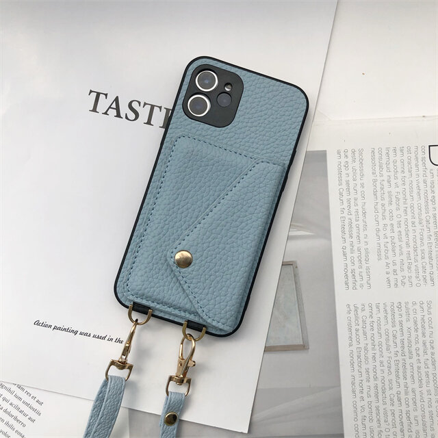 iPhone用 〈5色から選べます〉iPhone17/17 Pro ストラップ付き スマホケース ショルダーストラップ