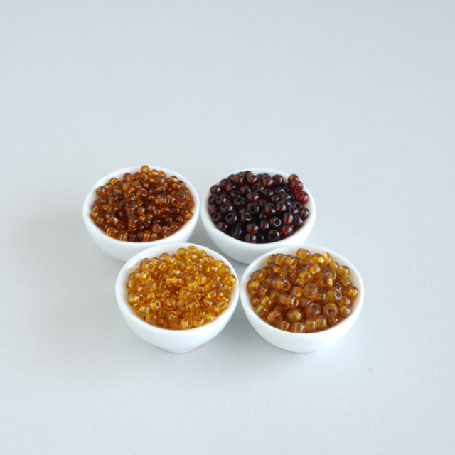 フランス製 ヴィンテージ シードビーズ セット * ブラウン系 *