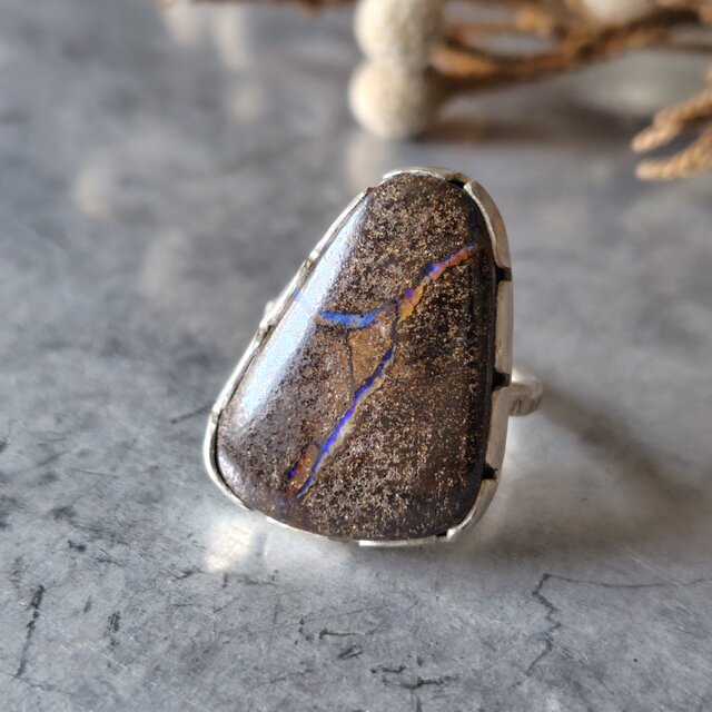 ボルダーオパールシルバーリング#12.5 | iichi 日々の暮らしを