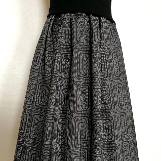 大島紬リメイク＊タックスカート