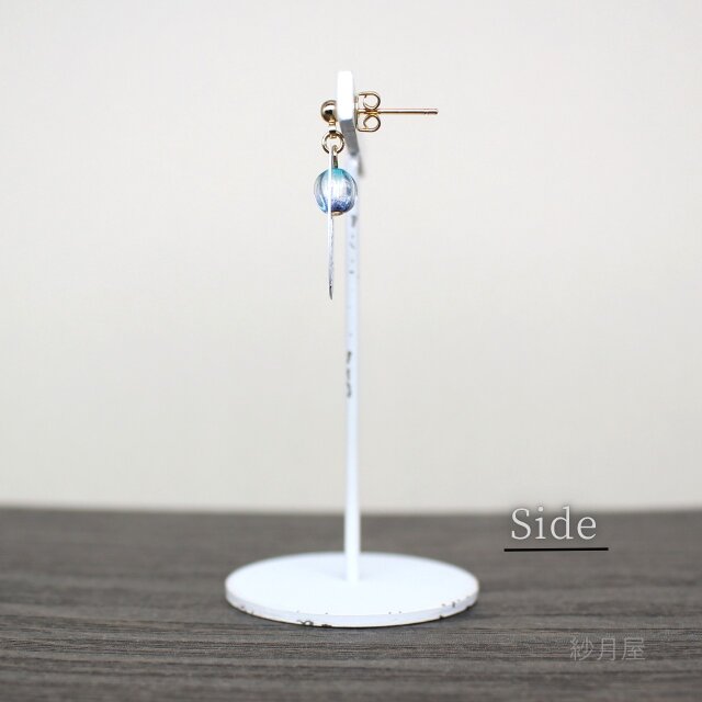波模様の和風ピアス ホワイト】イヤリング 青海波 白 ギフトラッピング