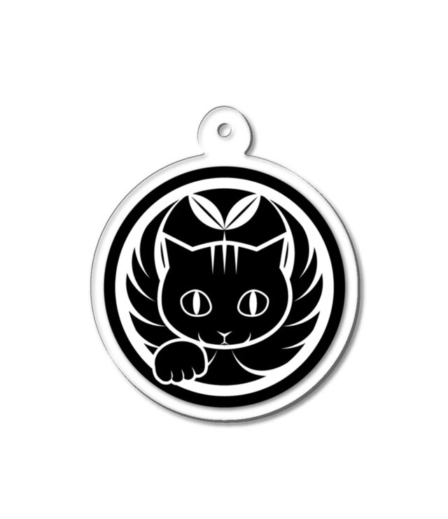 オリジナル 家紋 猫 ロゴ アクリルキーホルダー | iichi 日々の暮らし