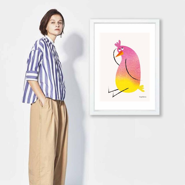 何だっけ？ 鳥 送料無料 イラスト A4〜A0 ポスター アートポスター