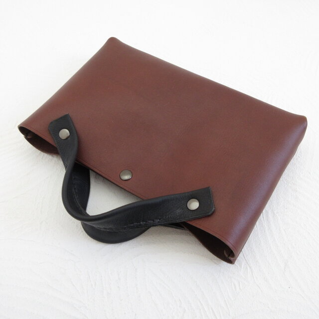 SALE開始～   ☆大人気☆便利で可愛いミニサイズ♪《牛革》バッグインバッグ・ダークブラウン・071