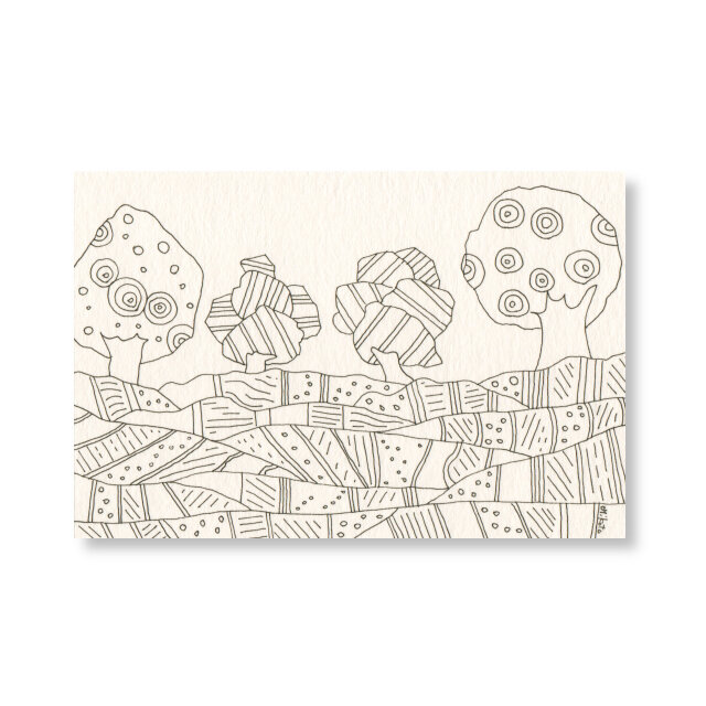 ペン画（ 原画 ）。「 いつか 咲く日の ために 」