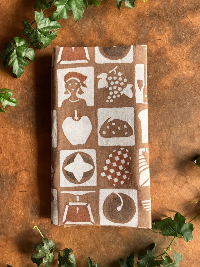 柿渋染め・植物染料手ぬぐい　酵母とパンと私