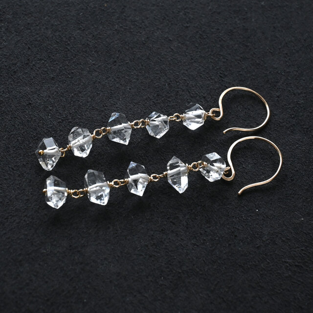 ハーキマーダイヤモンドのロングピアス・イヤリング変更可 | iichi
