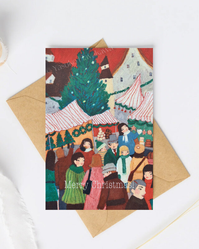 （50）ニュルンベルクのクリスマスマーケット　クリスマスカード　3枚セット