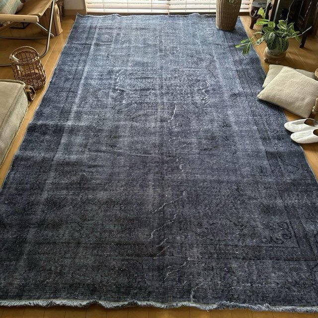 超大判160×288ブルーオーバーダイ　レアカラー　トルコヴィンテージラグ 超大判160×288ブルーオーバーダイ レアカラー トルコヴィンテージラグ
