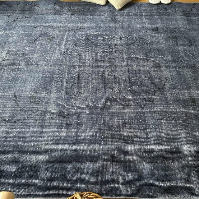 大判140×255 グレイオーバーダイ　ブラック　トルコヴィンテージラグ 大判140×255 グレイオーバーダイ ブラック トルコヴィンテージ