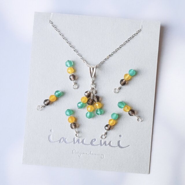 「坊っちゃん団子」ネックレス 天然石 秋 シルバー silver925 金属アレルギー対応