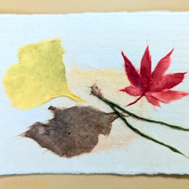 紅葉ちぎり絵カード 手作りキット | iichi 日々の暮らしを心地よくする