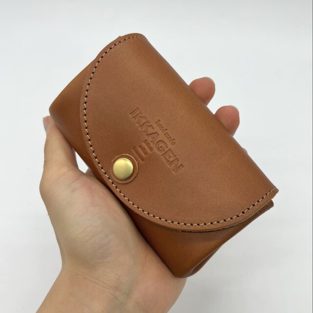 レザーダブルフラップウォレット（ハンドメイド／コンパクト／二重蓋