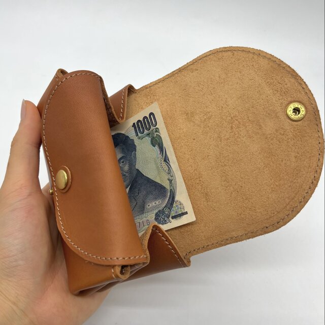 レザーダブルフラップウォレット（ハンドメイド／コンパクト／二重蓋