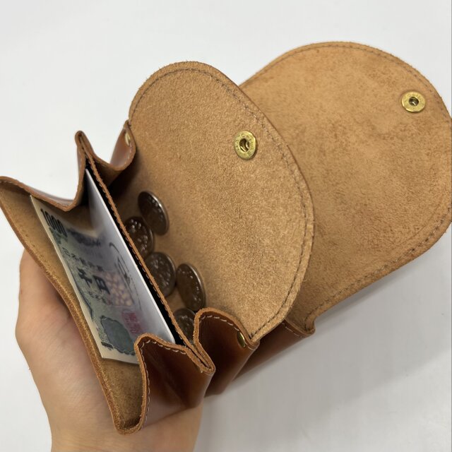 ハンドメイド　フラップウォレット レザーダブルフラップウォレット（ハンドメイド／コンパクト／二重蓋