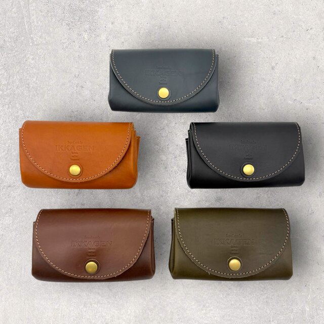 【新色追加】レザーダブルフラップウォレット（ハンドメイド／コンパクト／二重蓋／ギフト対応）