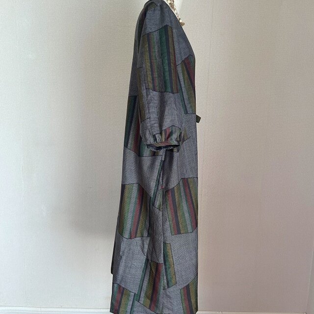 大島紬リメイク カシュクール Aラインワンピース | iichi 日々の暮らし